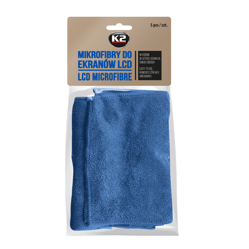 5Pcs Microfibres Lcd Bleu 15x15cm - K2