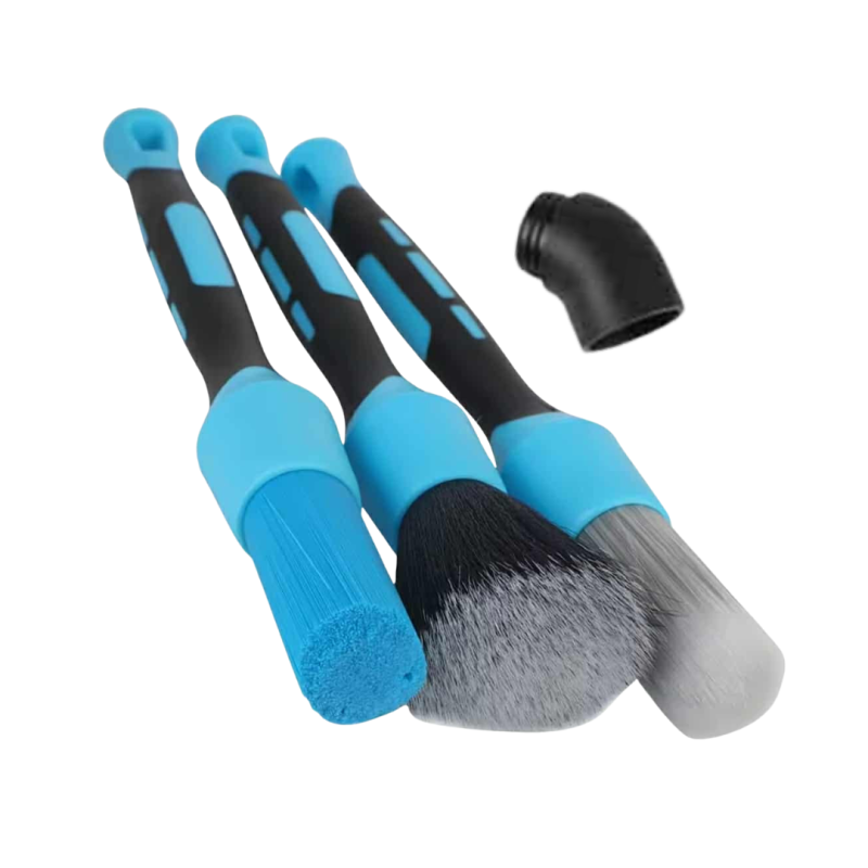 3Pcs Pinceaux Detailer Avec Coude Bleu