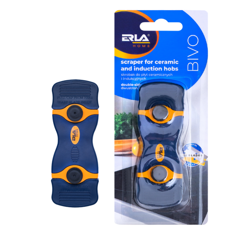 Bivo - Grattoir Vitre + 5 Lames Plastiques + 5 Lames Métal - Erla
