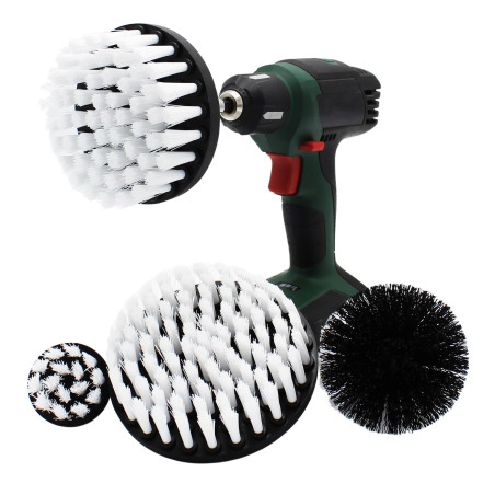4Pcs Drill Brush Blanche - Brosse Nettoyage Souple Perceuse