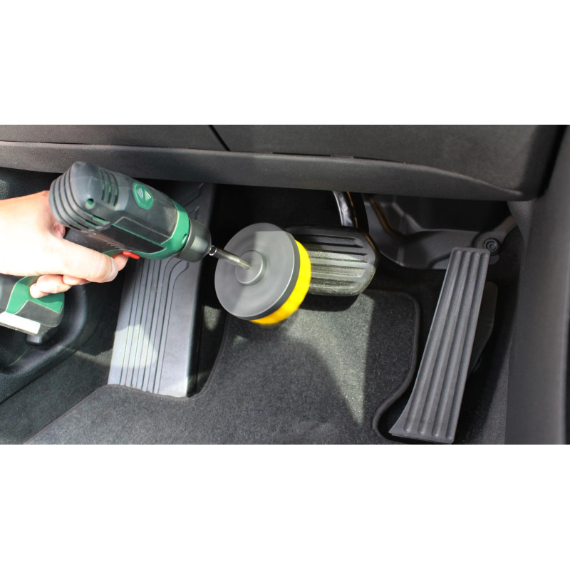 4Pcs Drill Brush Jaune- Brosse Nettoyage Medium Perceuse