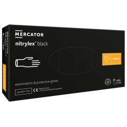 Gants Nitrile Noirs Non Poudrés 100pcs - Mercator
